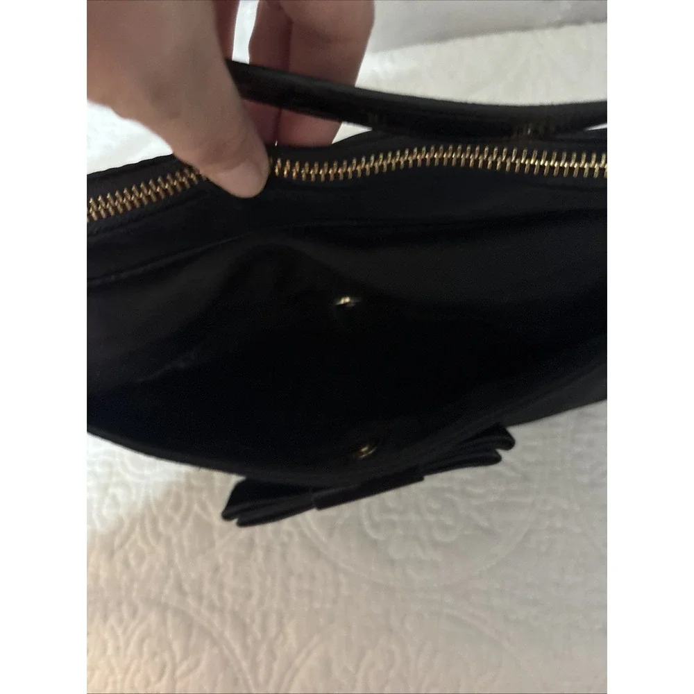 Karl Lagerfeld  Black Purse With Patent Leather‎ Accents